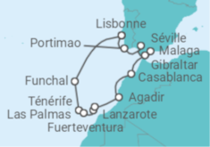 Itinéraire -  Iles Canaries et Madère - Norwegian Cruise Line