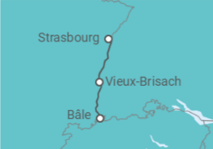 Itinéraire -  Féerie des marchés de Noël en Suisse et en Alsace au fil du Rhin (formule port/port) - CroisiEurope