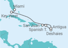 Itinéraire -  États-Unis, Antigua et Barbuda - Explora Journeys