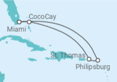Itinéraire -  Iles Vierges Américaines, Saint Martin - Royal Caribbean