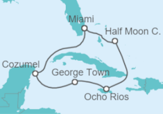 Itinéraire -  Jamaique, Iles Caiman, Mexique - Holland America Line