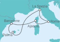 Itinéraire -  Espagne, Italie, France - AIDA