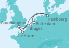 Itinéraire -  Royaume-Uni, France, Belgique, Hollande - AIDA