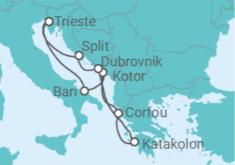 Itinéraire -  Italie, Monténégro, Grèce, Croatie - Costa Croisières