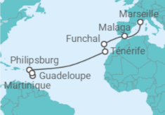 Itinéraire -  De Marseille à Pointe-à-Pitre - Costa Croisières