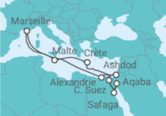 Itinéraire -  Égypte, Suez et Jordanie - CFC Compagnie Française de Croisières