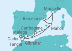 Itinéraire -  Méditerranée & Gibraltar - CFC Compagnie Française de Croisières