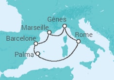 Itinéraire -  France, Italie, Espagne - MSC Croisières