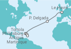 Itinéraire -  Portugal, Iles Vierges Britanniques, Saint Martin, Antigua et Barbuda - MSC Croisières