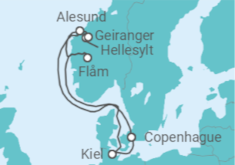 Itinéraire -  Splendeurs Norvégiennes - MSC Croisières