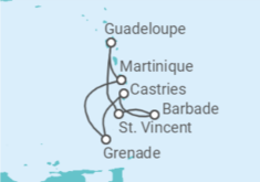 Itinéraire -  Guadeloupe, Barbade, Sainte Lucie - MSC Croisières