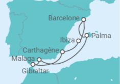 Itinéraire -  Espagne, Gibraltar - AIDA