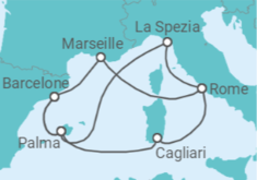 Itinéraire -  Espagne, Italie, France - AIDA