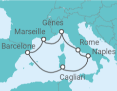 Itinéraire -  Éclat de la Méditerranée  - Costa Croisières