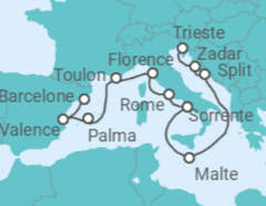 Itinéraire -  Belle Méditerranée - Cunard