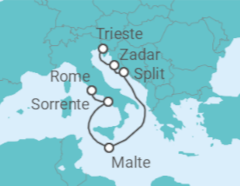 Itinéraire -  Mer Adriatique - Cunard
