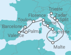 Itinéraire -  Belle Méditerranée - Cunard