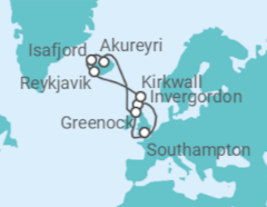 Itinéraire -  Islande et Îles Britanniques - Cunard