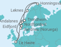 Itinéraire -  Soleil de Minuit et Fjords de Norvège - CFC Compagnie Française de Croisières