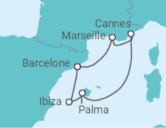Itinéraire -  France, Espagne - Virgin Voyages