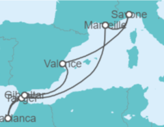 Itinéraire -  Maroc, Gibraltar, Espagne, Italie - Costa Croisières