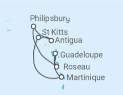 Itinéraire -  Immersion aux Antilles - Départ Pointe-à-Pitre - MSC Croisières