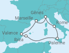 Itinéraire -  Italie et Espagne  - MSC Croisières
