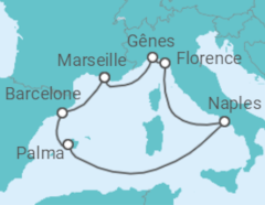 Itinéraire -  Espagne et Italie - MSC Croisières