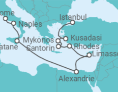 Itinéraire -  De Rome (Civitavecchia) à Istanbul (Turquie) - Norwegian Cruise Line