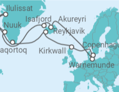 Itinéraire -  Islande, Groenland, Royaume-Uni, Danemark - MSC Croisières