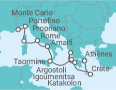 Itinéraire -  Merveilles d'Athènes à Monte Carlo - Oceania Cruises