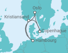 Itinéraire -  Danemark, Norvège - AIDA