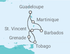 Itinéraire -  Perles des Antilles II - Costa Croisières