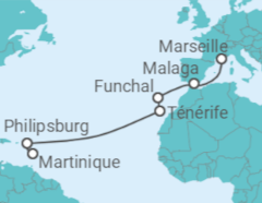 Itinéraire -  De Marseille à Fort-de-France - Costa Croisières