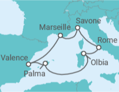 Itinéraire -  Merveilleuse Méditerranée  - Costa Croisières
