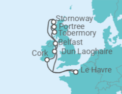 Itinéraire -  Trésors des Îles Britanniques - CFC Compagnie Française de Croisières