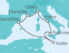 Itinéraire -  Italie, Malte, Espagne - MSC Croisières