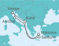 Itinéraire -  Monténégro, Grèce, Italie - MSC Croisières