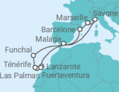 Itinéraire -  Iles Canaries et Madère - Costa Club 2024 - Costa Croisières