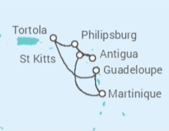 Itinéraire -  Perles des Antilles II - Costa Croisières