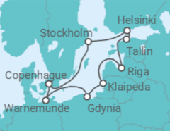 Itinéraire -  Allemagne, Pologne, Lituanie, Lettonie, Estonie, Finlande, Suède - MSC Croisières