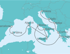 Itinéraire -  De Barcelone à Trieste (Italie) - Cunard