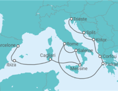 Itinéraire -  De Barcelone à Trieste (Italie) - Cunard