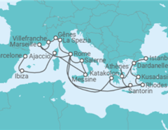 Itinéraire -  De Barcelone à Rome (Civitavecchia) - Cunard