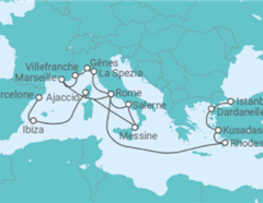 Itinéraire -  De Barcelone à Istanbul (Turquie) - Cunard