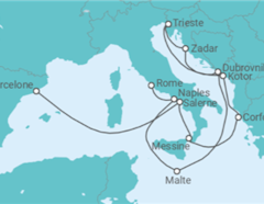Itinéraire -  De Barcelone à Rome (Civitavecchia) - Cunard
