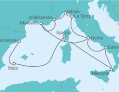 Itinéraire -  De Barcelone à Rome (Civitavecchia) - Cunard