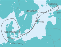 Itinéraire -  Danemark, Suède, Finlande, Estonie - Cunard