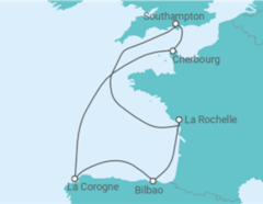 Itinéraire -  Espagne, France - MSC Cruceros