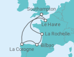 Itinéraire -  Espagne, France - MSC Cruceros